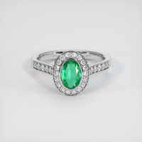 0.55 Ct. Emerald Ring, 18K White Gold 1