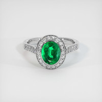1.54 Ct. Emerald Ring, 18K White Gold 1