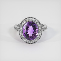 3.07 Ct. Gemstone Ring, 18K White Gold 1
