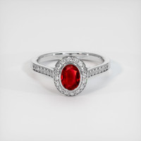 1.02 Ct. Ruby Ring, 18K White Gold 1