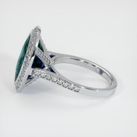 10.66 Ct. Greenish Blue Sapphire Ring, 18K White Gold 4