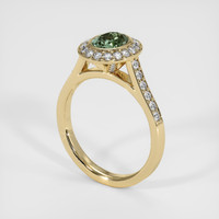 0.77 Ct. Green Sapphire Ring, 10K Yellow Gold 2