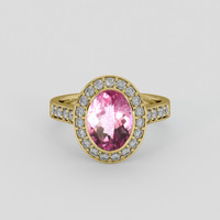 2.05 Ct. Pink Topaz Ring, 14K Yellow Gold 1
