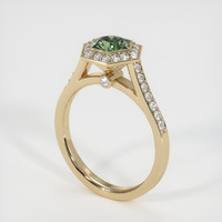 0.89 Ct. Green Sapphire Ring, 14K Yellow Gold 2