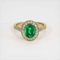 1.54 Ct. Emerald Ring, 18K Yellow Gold 1