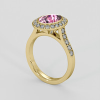 2.05 Ct. Pink Topaz Ring, 18K Yellow Gold 2