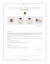 Ruby Ring 9.21 Ct. 18K Yellow Gold Appraisal