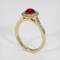 1.00 Ct. Ruby Ring, 18K Yellow Gold 2