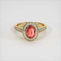 2.01 Ct. Padparadscha Sapphire Ring, 18K Yellow Gold 1