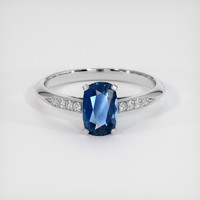 0.96 Ct. Blue Sapphire Ring, Platinum 950 1