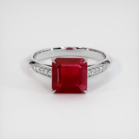 1.51 Ct. Purplish Red Ruby Ring, Platinum 950 1
