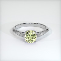1.11 Ct. Greenish Yellow Sapphire Ring, Platinum 950 1