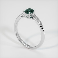 0.84 Ct. Greenish Blue Sapphire Ring, Platinum 950 2