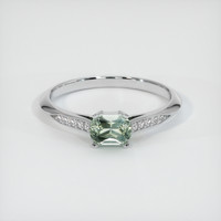 0.66 Ct. Green Sapphire Ring, Platinum 950 1
