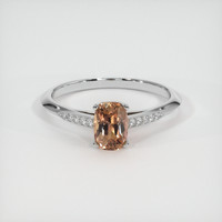 1.64 Ct. Orangish Brown Sapphire Ring, Platinum 950 1