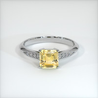 2.19 Ct. Orangish Yellow Sapphire Ring, Platinum 950 1