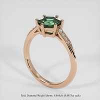 1.13 Ct. Bluish Green Sapphire Ring, 14K Rose Gold 2