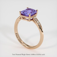 2.64 Ct. Violet Sapphire Ring, 14K Rose Gold 2