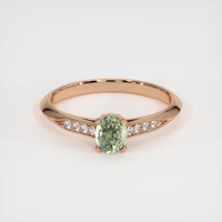 0.42 Ct. Yellowish Green Sapphire Ring, 14K Rose Gold 1