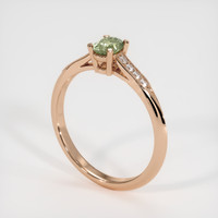 0.42 Ct. Yellowish Green Sapphire Ring, 14K Rose Gold 2