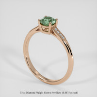 1.01 Ct. Bluish Green Sapphire Ring, 14K Rose Gold 2