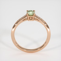 0.42 Ct. Yellowish Green Sapphire Ring, 18K Rose Gold 3