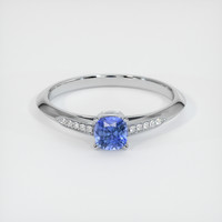 0.63 Ct. Blue Sapphire Ring, 10K White Gold 1