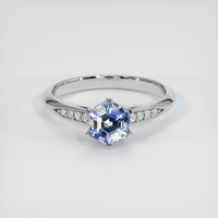 1.10 Ct. Bi Color Sapphire Ring, 10K White Gold 1