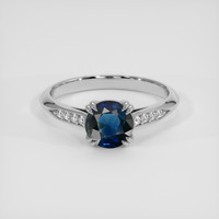 1.22 Ct. Blue Sapphire Ring, 10K White Gold 1