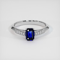 0.64 Ct. Blue Sapphire Ring, 10K White Gold 1