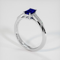 0.64 Ct. Blue Sapphire Ring, 10K White Gold 2