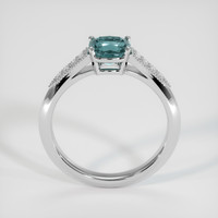 0.99 Ct. Greenish Blue Sapphire Ring, 10K White Gold 3