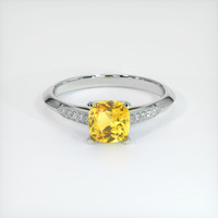 0.88 Ct. Yellow Sapphire Ring, 10K White Gold 1