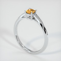 0.61 Ct. Orangish Yellow Sapphire Ring, 10K White Gold 2