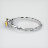 0.61 Ct. Orangish Yellow Sapphire Ring, 10K White Gold 4
