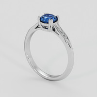 0.95 Ct. Blue Sapphire Ring, 14K White Gold 2