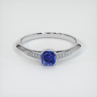 0.65 Ct. Blue Sapphire Ring, 14K White Gold 1