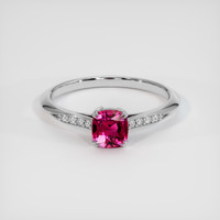 0.76 Ct. Pinkish Red Ruby Ring, 14K White Gold 1