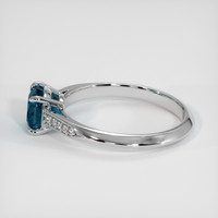 1.37 Ct. Greenish Blue Sapphire Ring, 14K White Gold 4