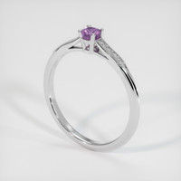 0.23 Ct. Purple Sapphire Ring, 14K White Gold 2