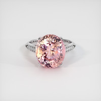 9.97 Ct. Padparadscha Sapphire Ring, 14K White Gold 1
