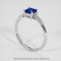0.65 Ct. Blue Sapphire Ring, 14K White Gold 2