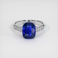3.01 Ct. Blue Sapphire Ring, 14K White Gold 1