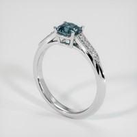 0.94 Ct. Greenish Blue Sapphire Ring, 14K White Gold 2