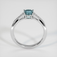 0.94 Ct. Greenish Blue Sapphire Ring, 14K White Gold 3