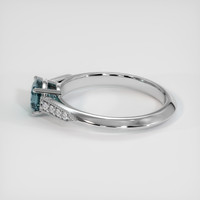 0.94 Ct. Greenish Blue Sapphire Ring, 14K White Gold 4