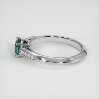0.99 Ct. Greenish Blue Sapphire Ring, 14K White Gold 4