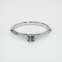 0.31 Ct. Green Sapphire Ring, 14K White Gold 1