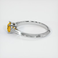 1.12 Ct. Orangish Yellow Sapphire Ring, 14K White Gold 4