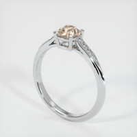 0.74 Ct. Peach Sapphire Ring, 14K White Gold 2